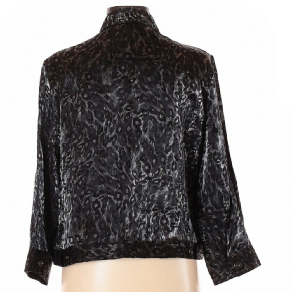 Ruby Rd Black & Silver Patterned Top - image 2